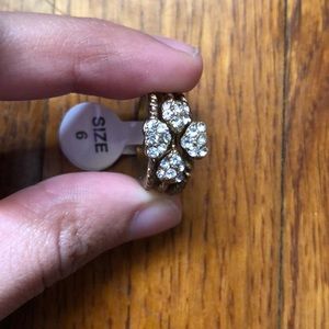 Beautiful gold heart rings with diamonds.